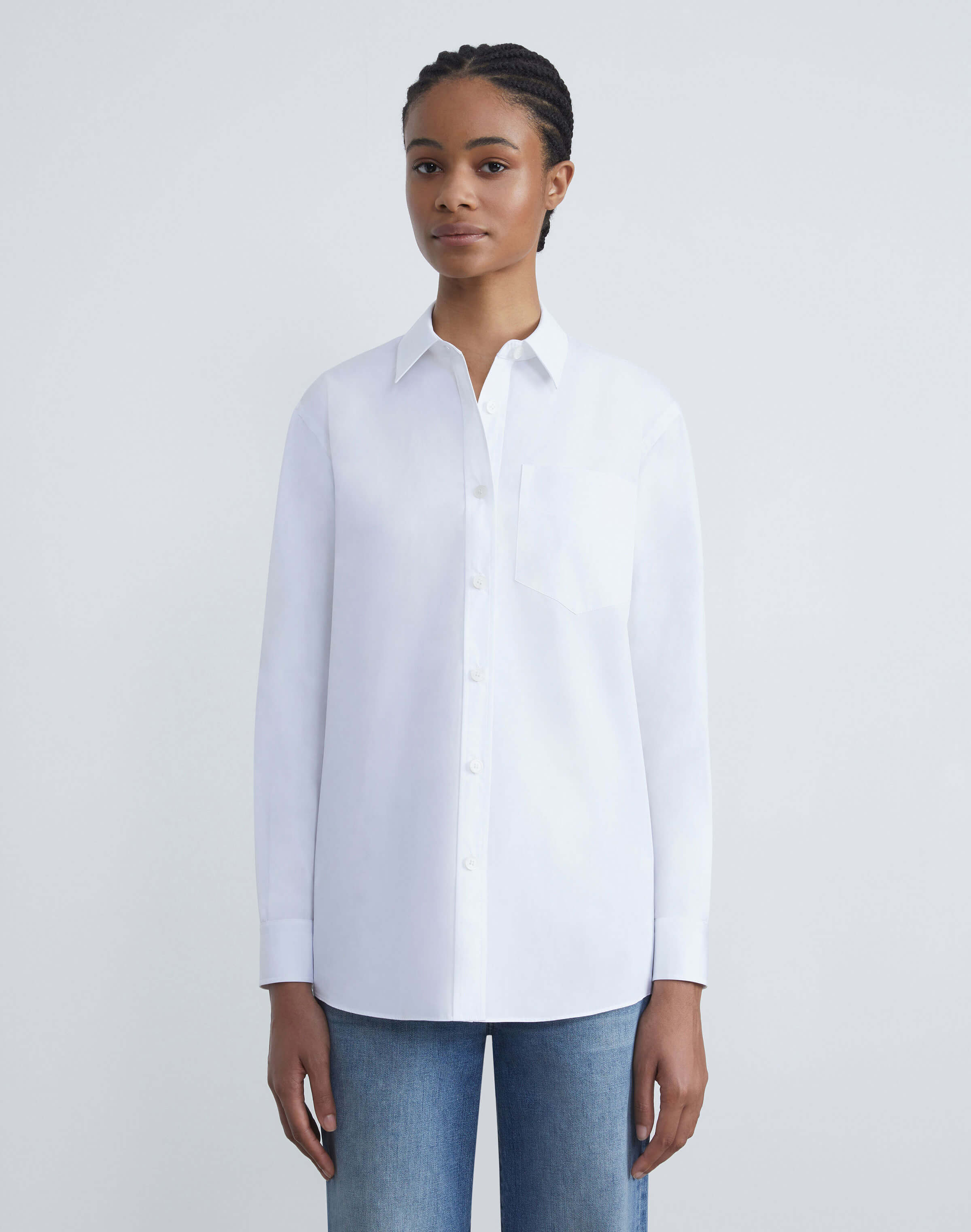 Petite Organic Cotton Poplin Oversized Shirt