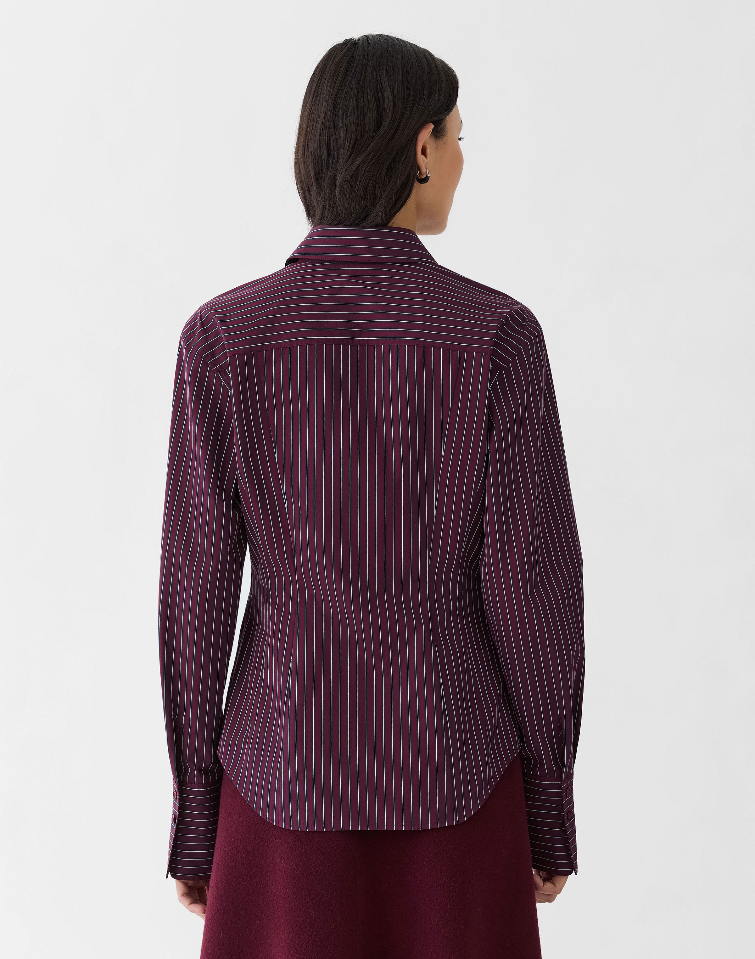 Petite Pinstripe Cotton Fitted Shirt
