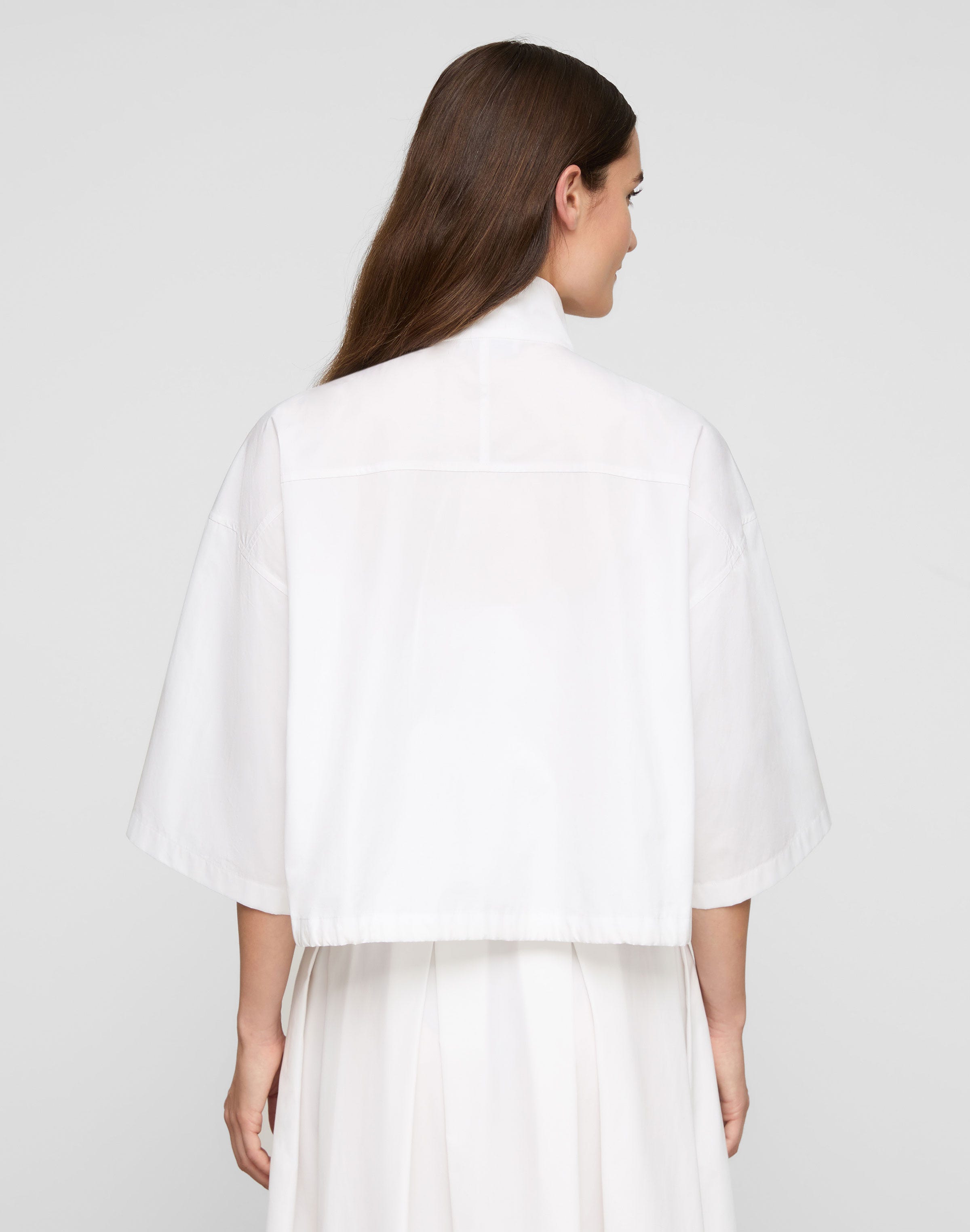 Plus-Size Organic Cotton Poplin Oversized Shirt Jacket