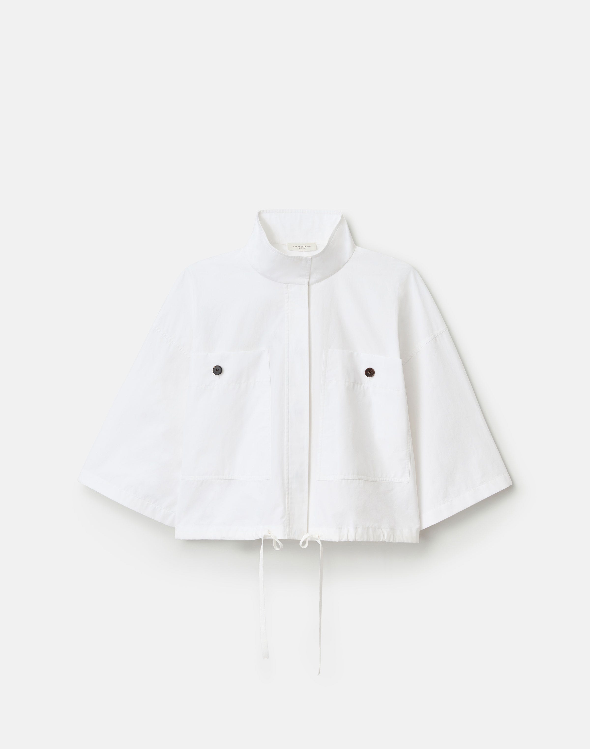Plus-Size Organic Cotton Poplin Oversized Shirt Jacket