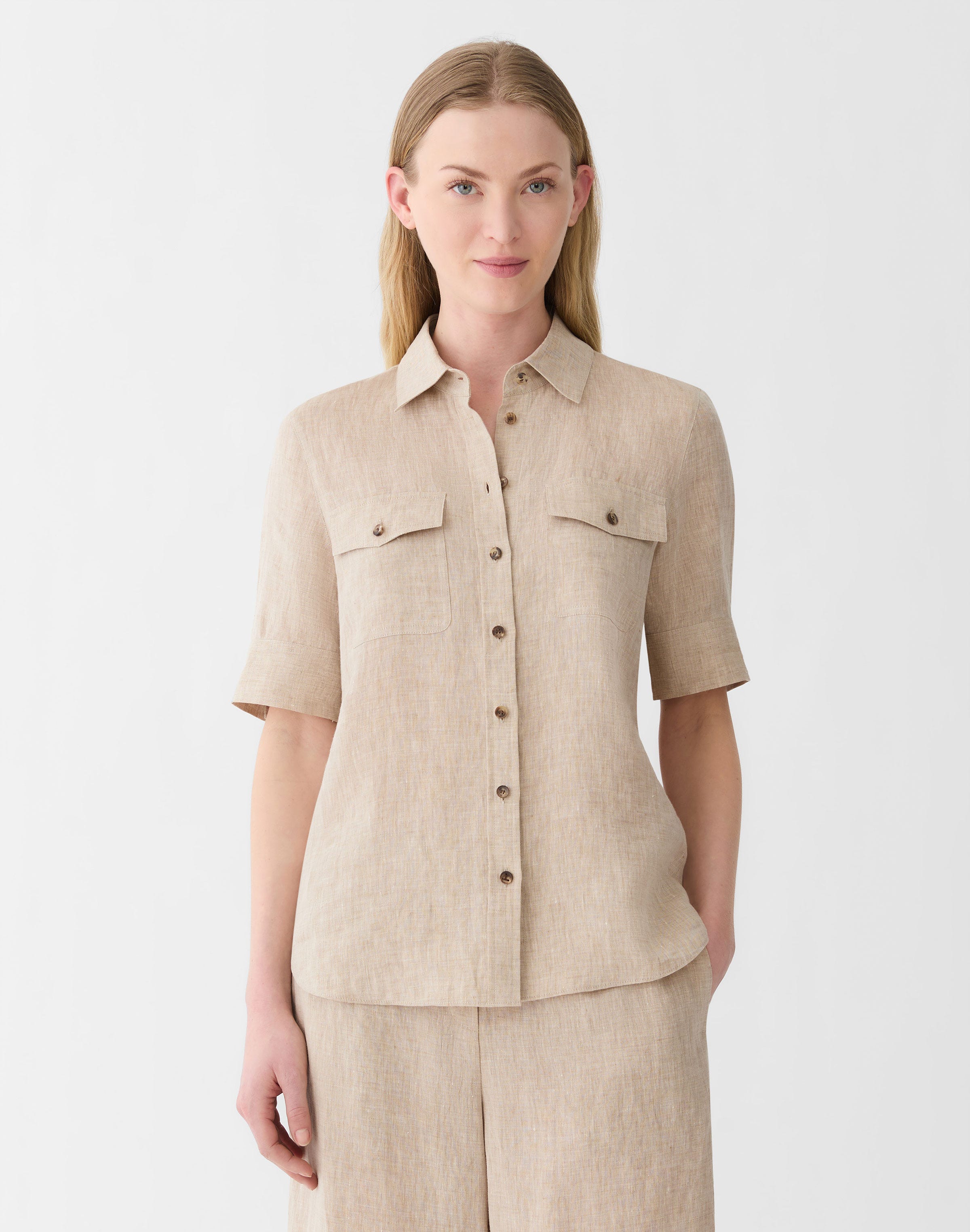 Organic Linen Patch Pocket Shirt