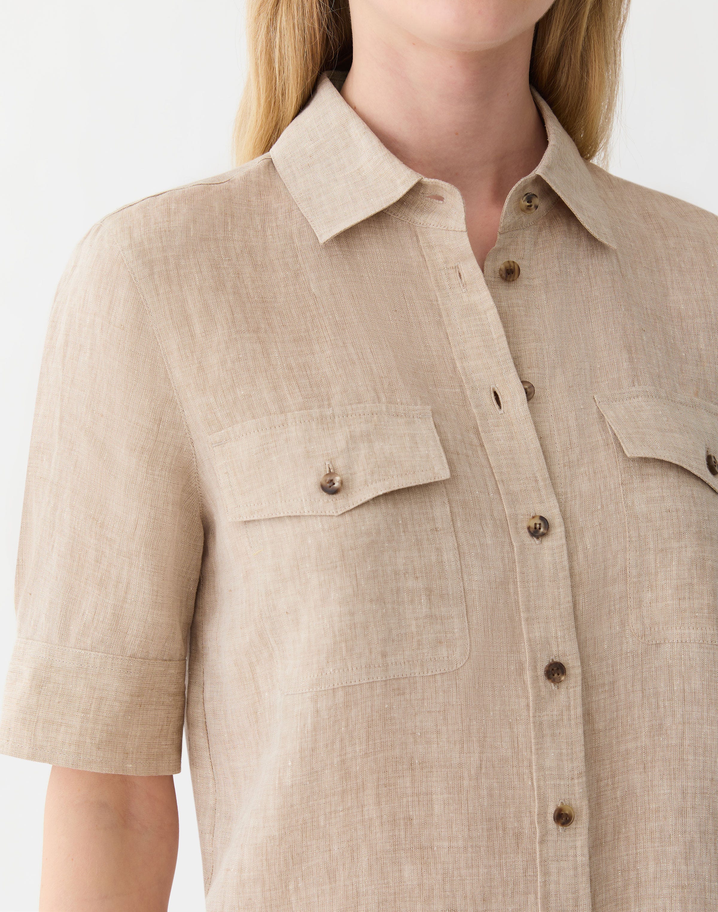 Organic Linen Patch Pocket Shirt