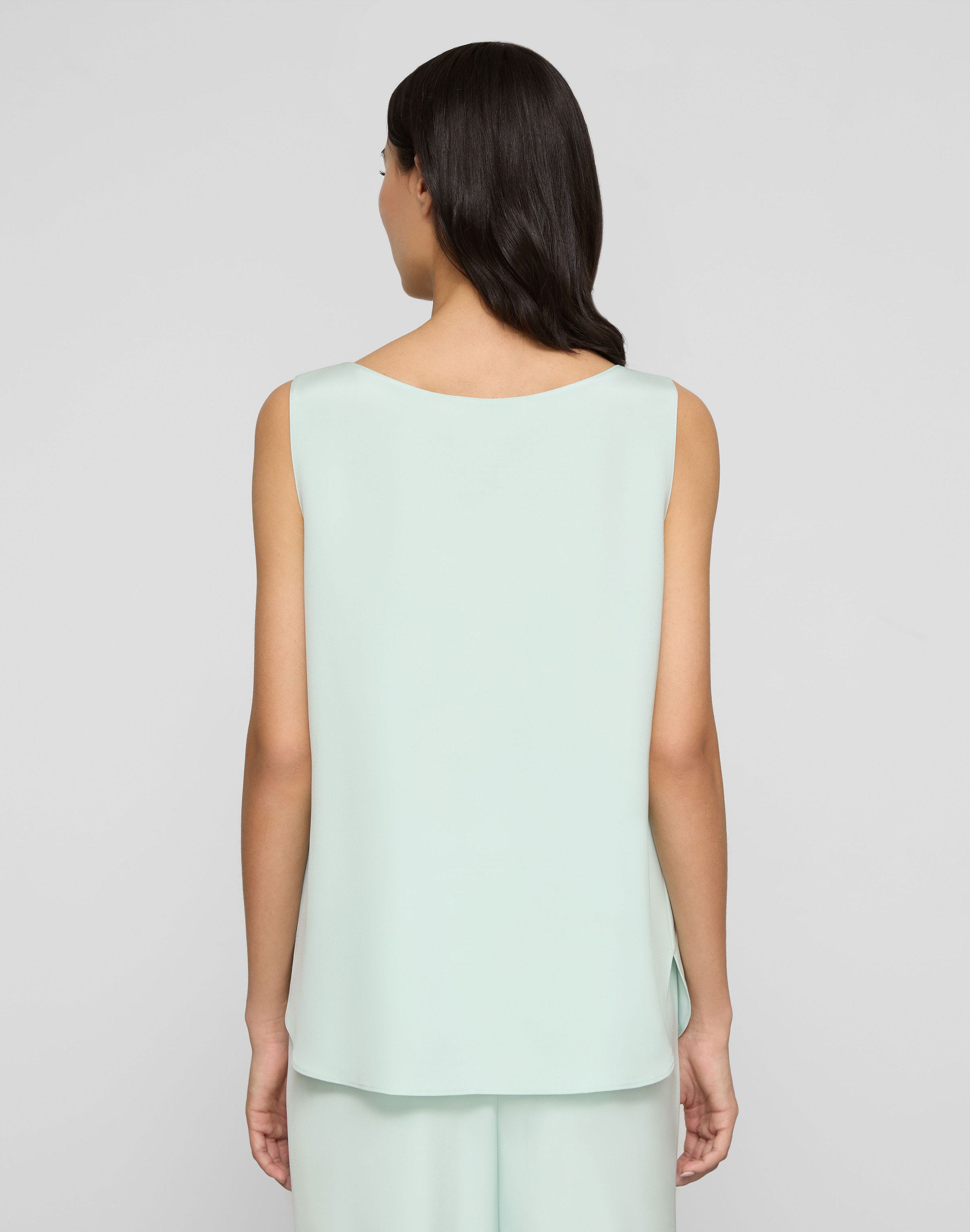 Organic Silk Stretch Crepe De Chine Sleeveless Blouse