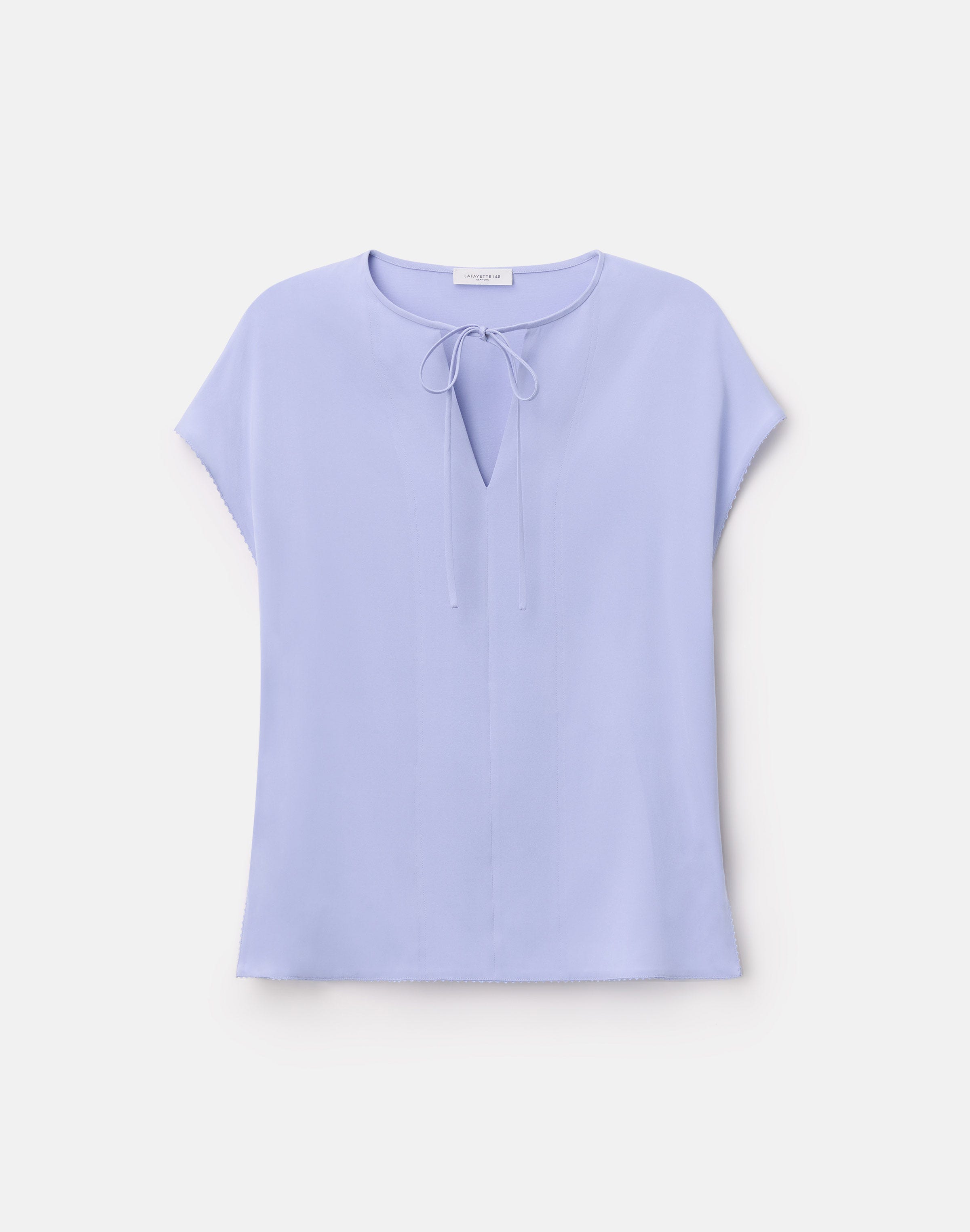 Organic Silk Stretch Georgette Keyhole Blouse