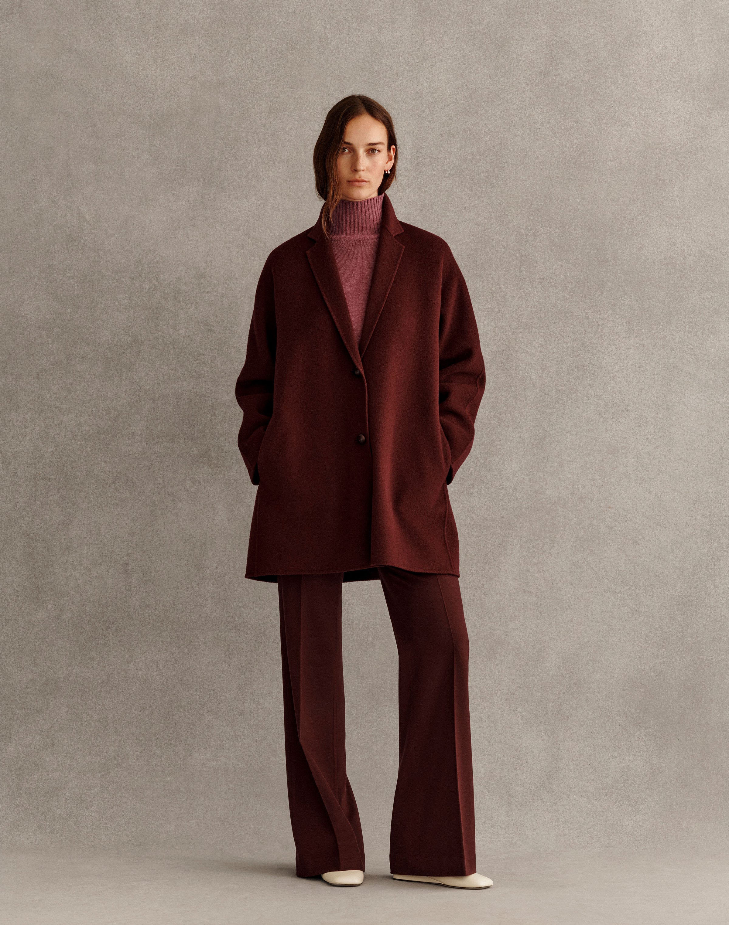 Plus-Size Wool-Cashmere Double Face Car Coat