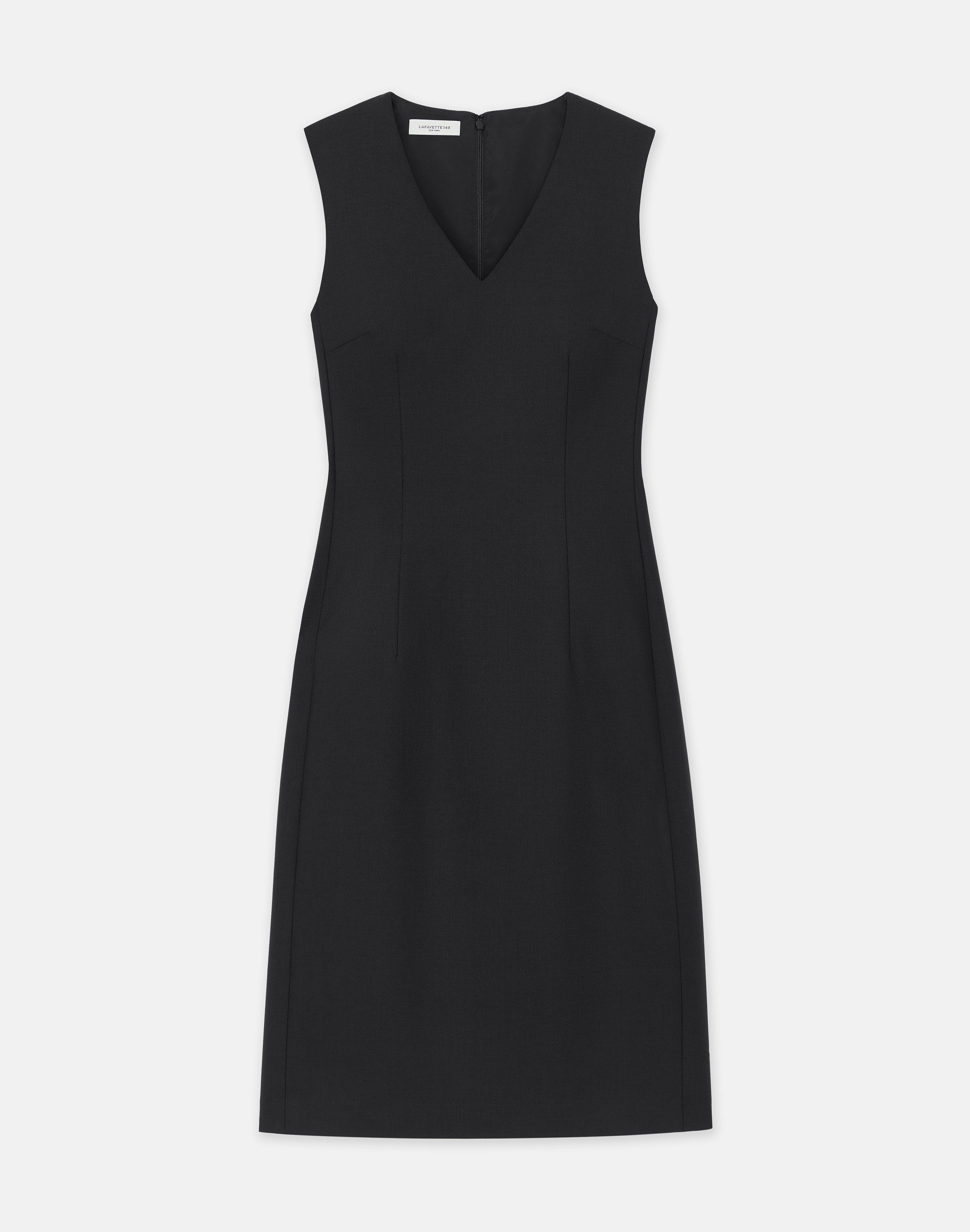 Plus-Size Responsible Stretch Wool V-Neck Sheath Dress
