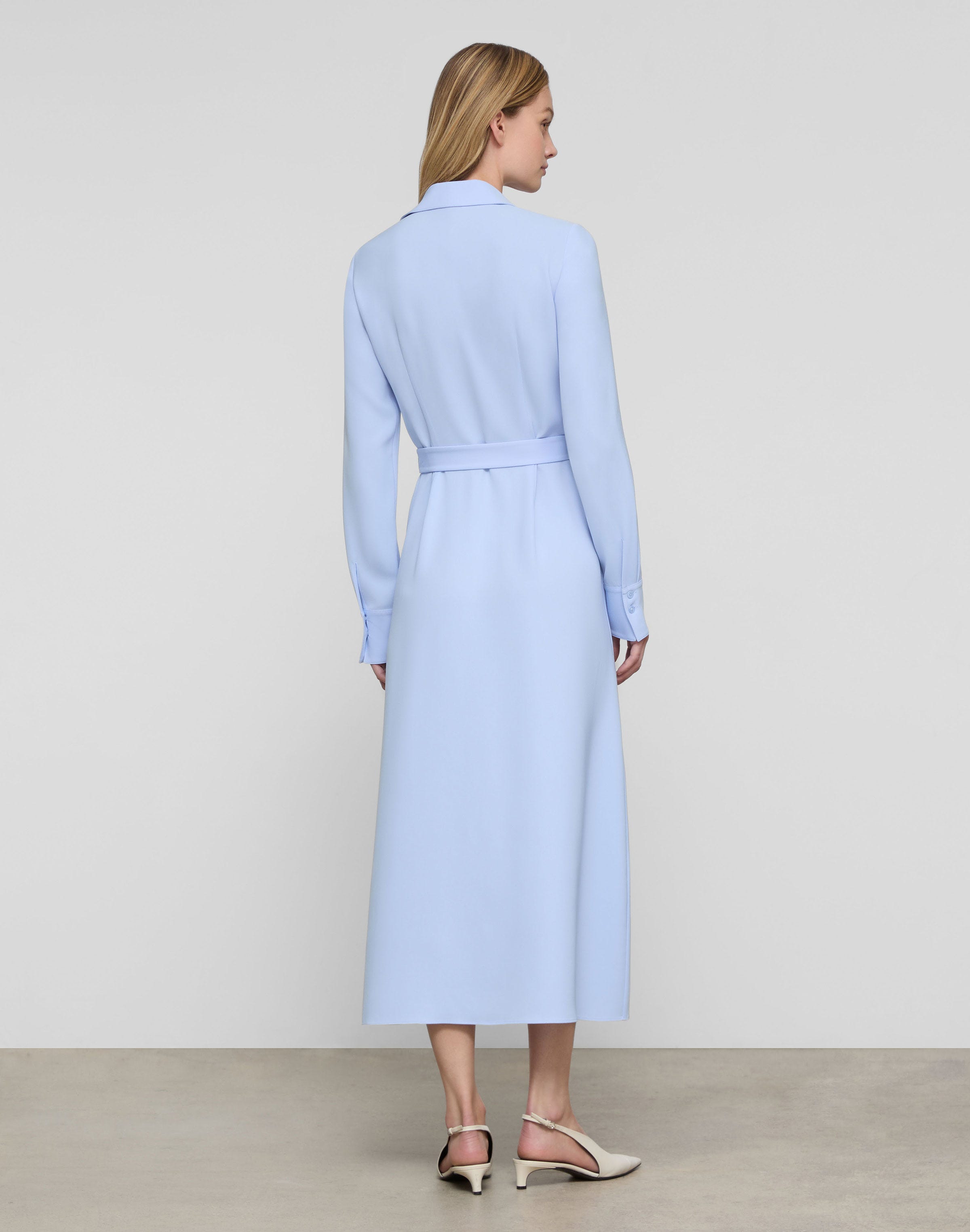 Plus-Size Responsible Finesse Crepe Belted Shirtdress