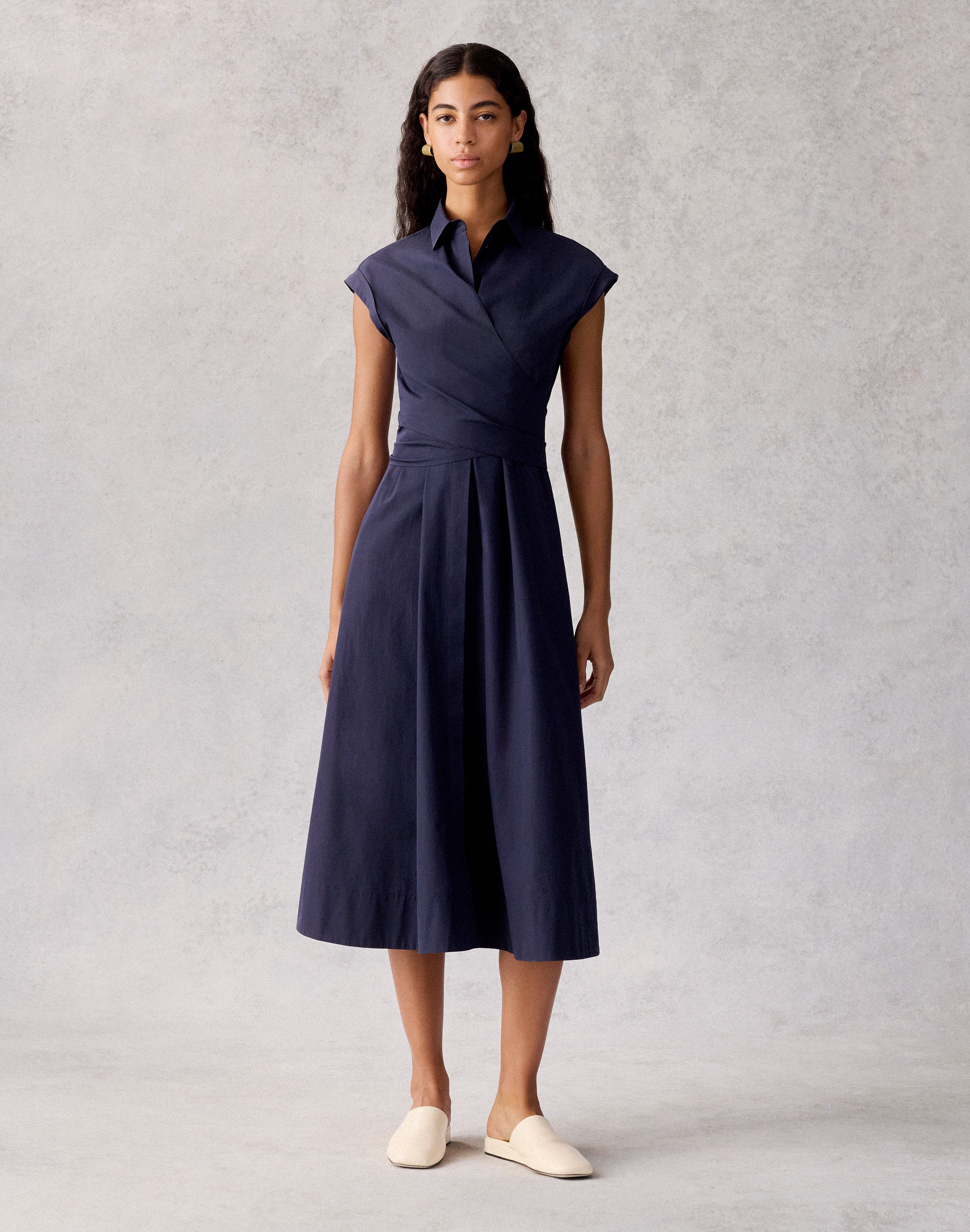 Organic Cotton Poplin Wrap Shirtdress