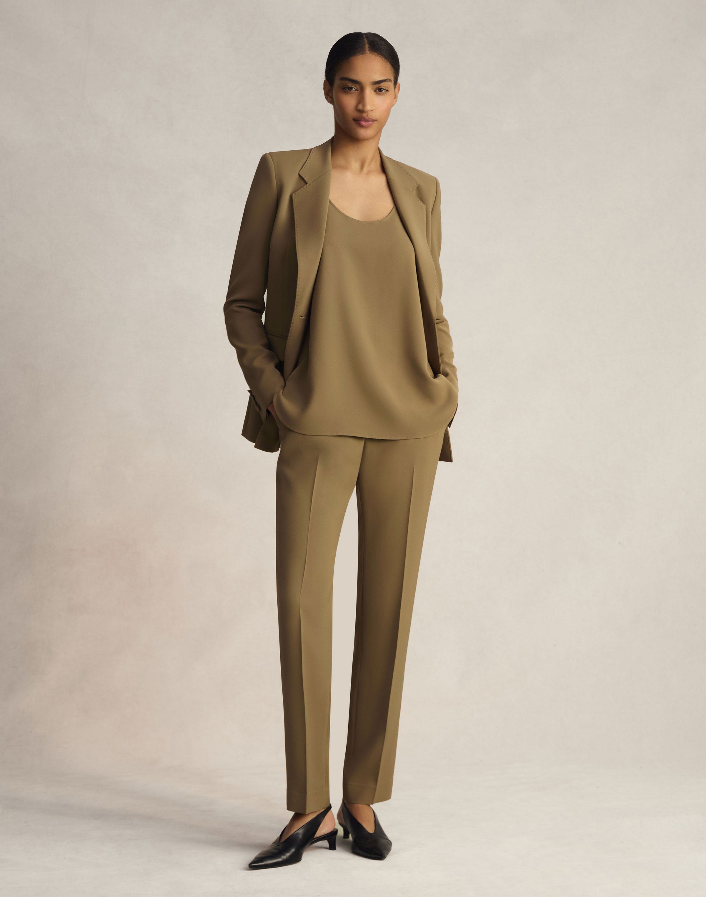 Petite Responsible Finesse Crepe Single Button Blazer
