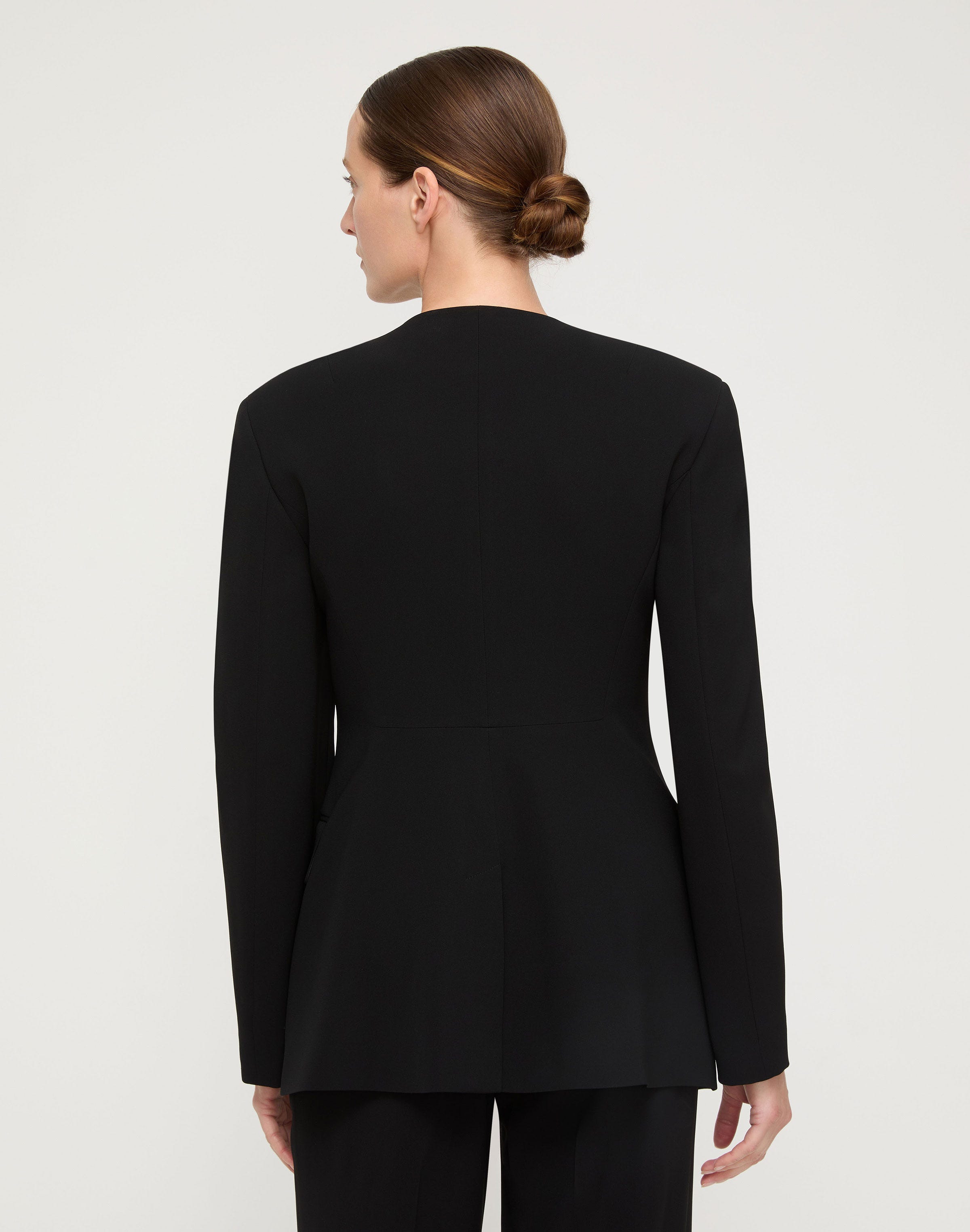 Plus-Size Responsible Finesse Crepe Cluster Button Jacket
