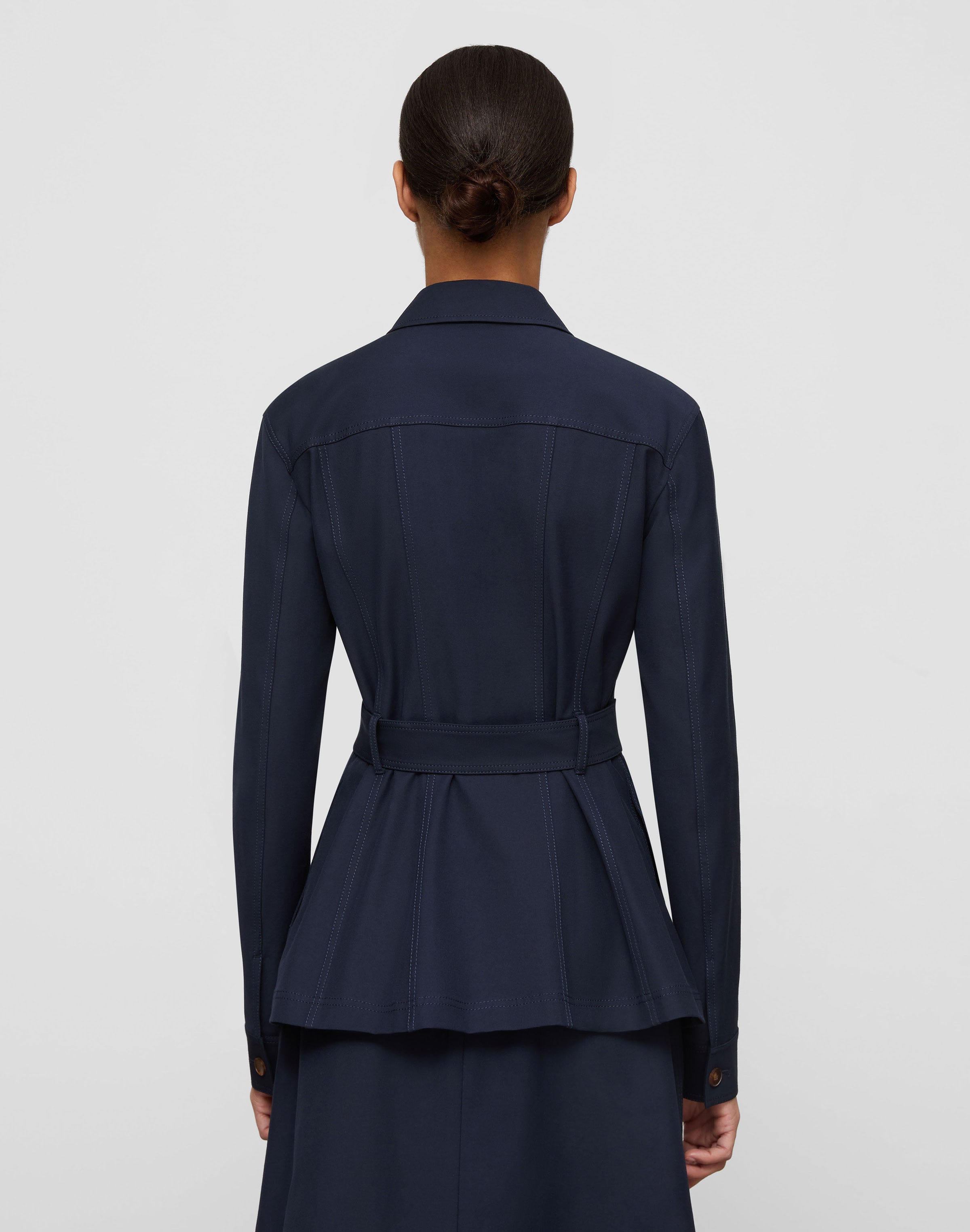 Petite Techno Stretch Twill Belted Jacket