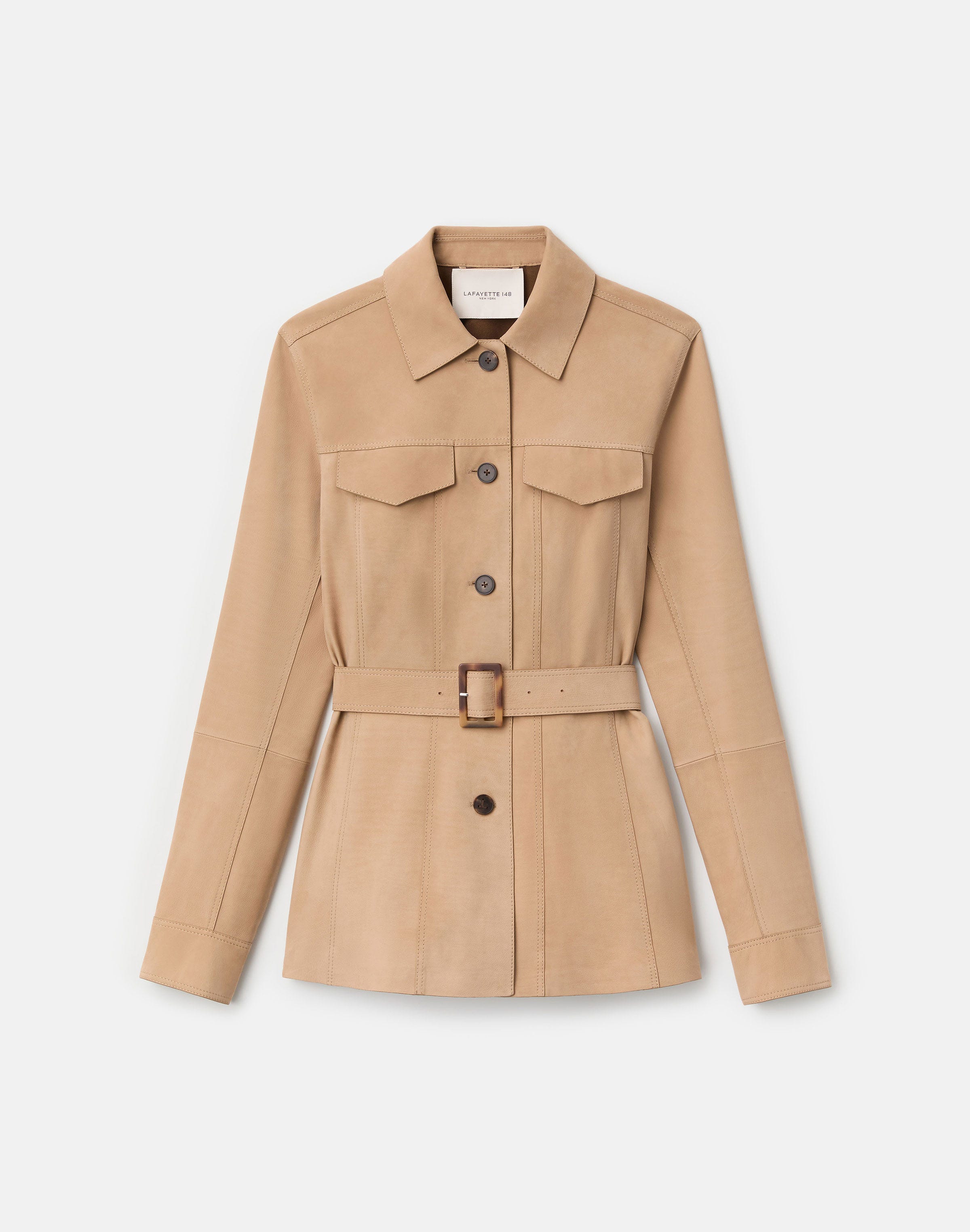 Nubuck Suede Belted Jacket