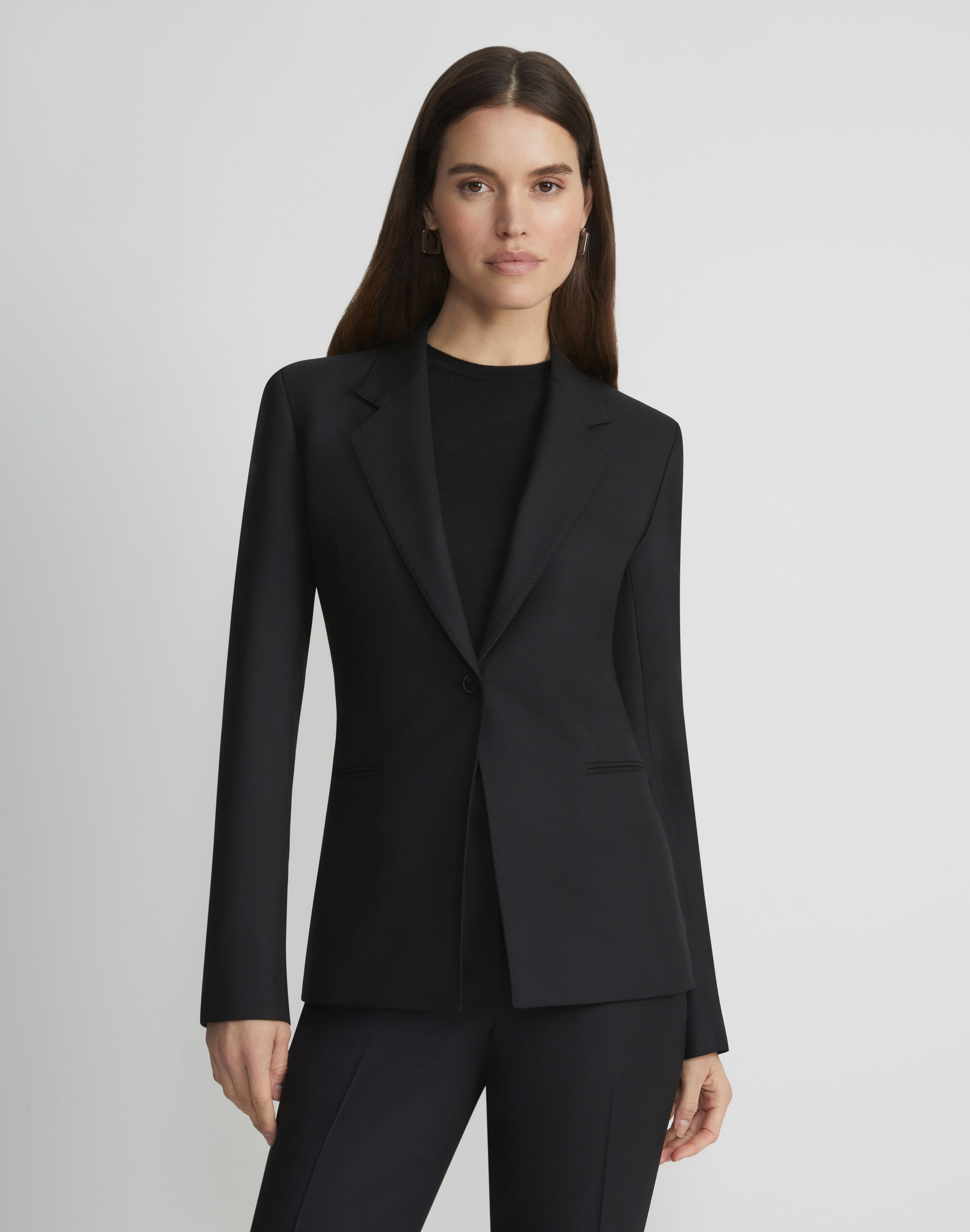 Responsible Stretch Wool Single Button Blazer