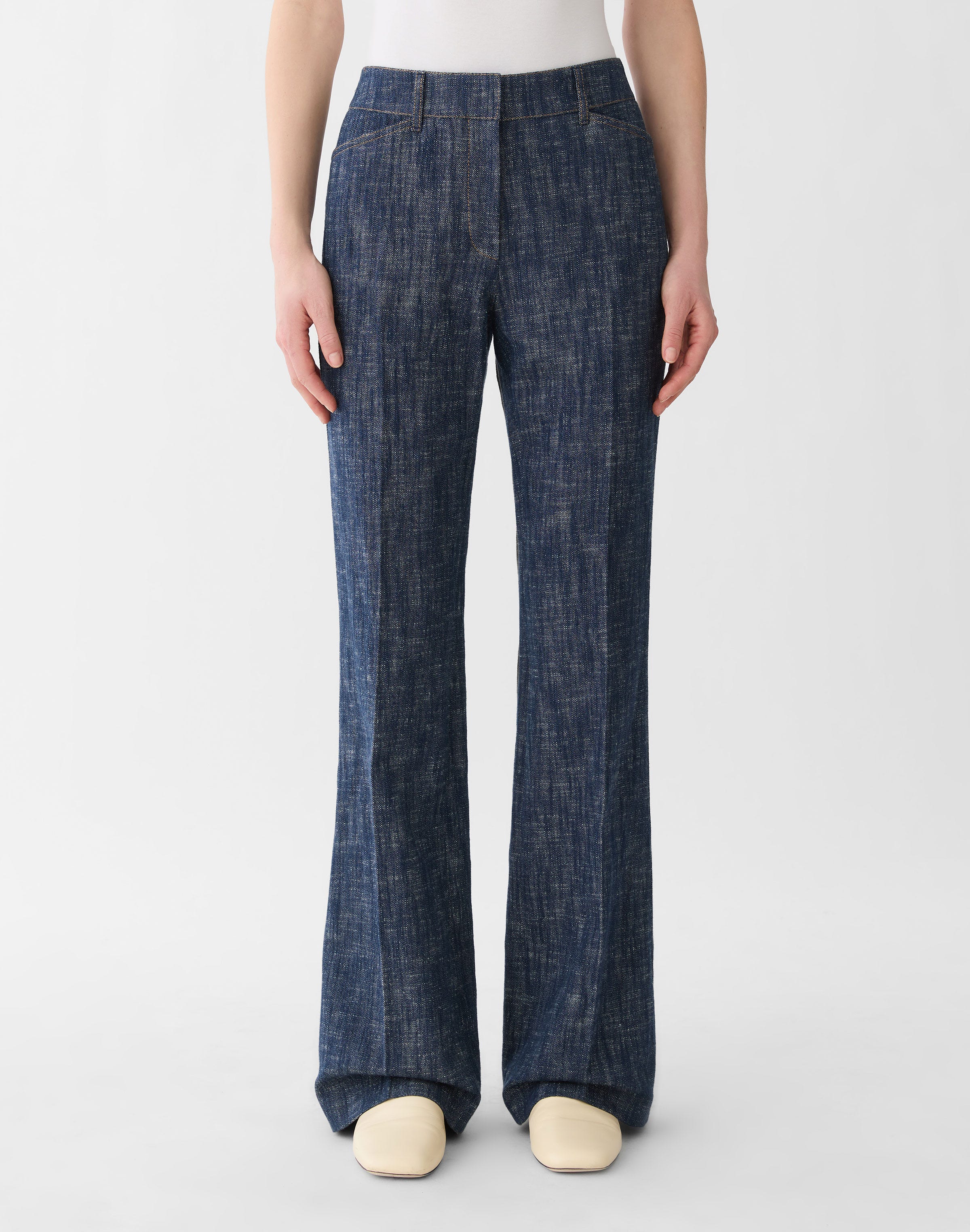 Denim-Effect Twill Reade Flare Pant
