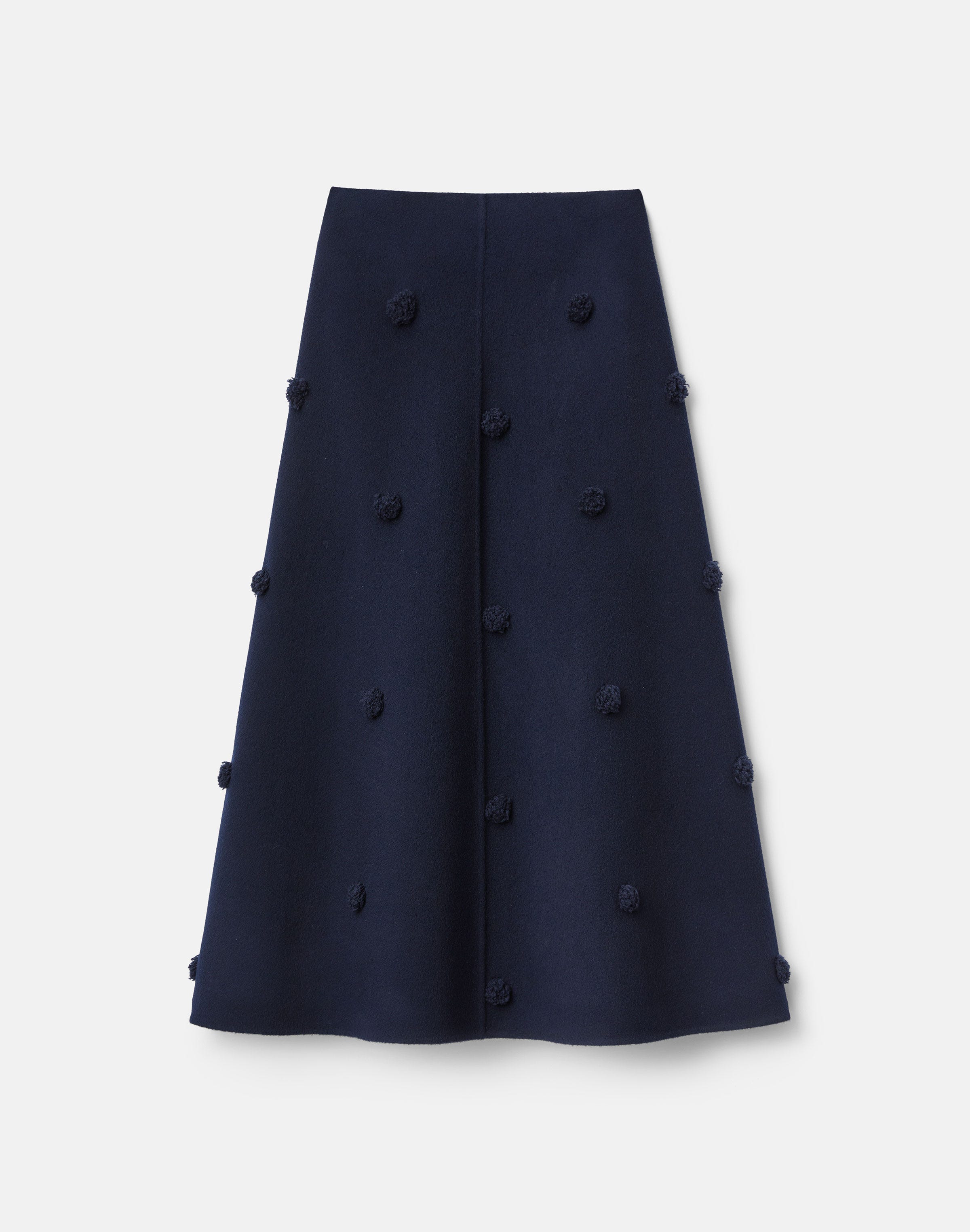 Wool-Cashmere Double Face Embellished Skirt