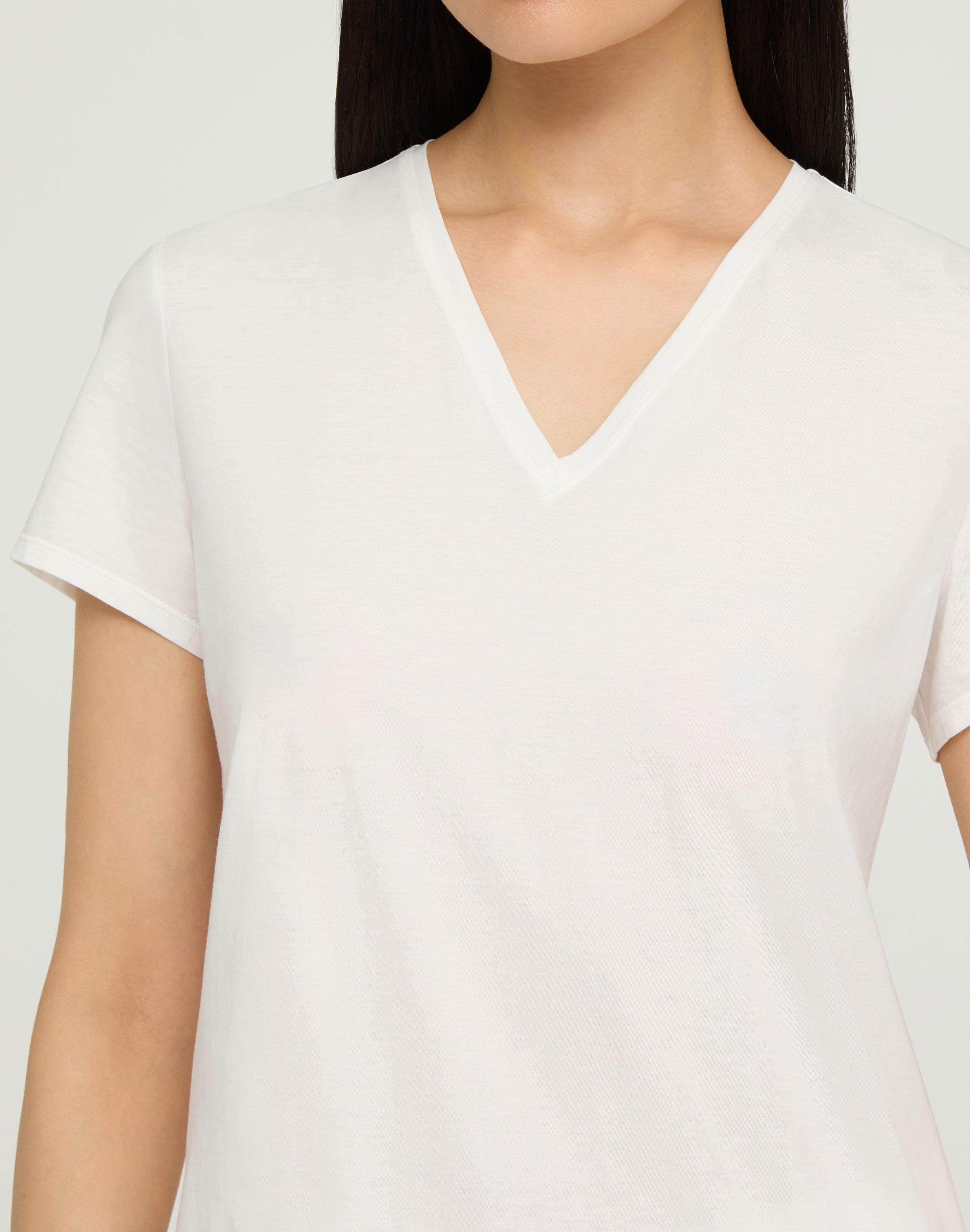 Plus-Size Cotton Jersey V-Neck T-Shirt