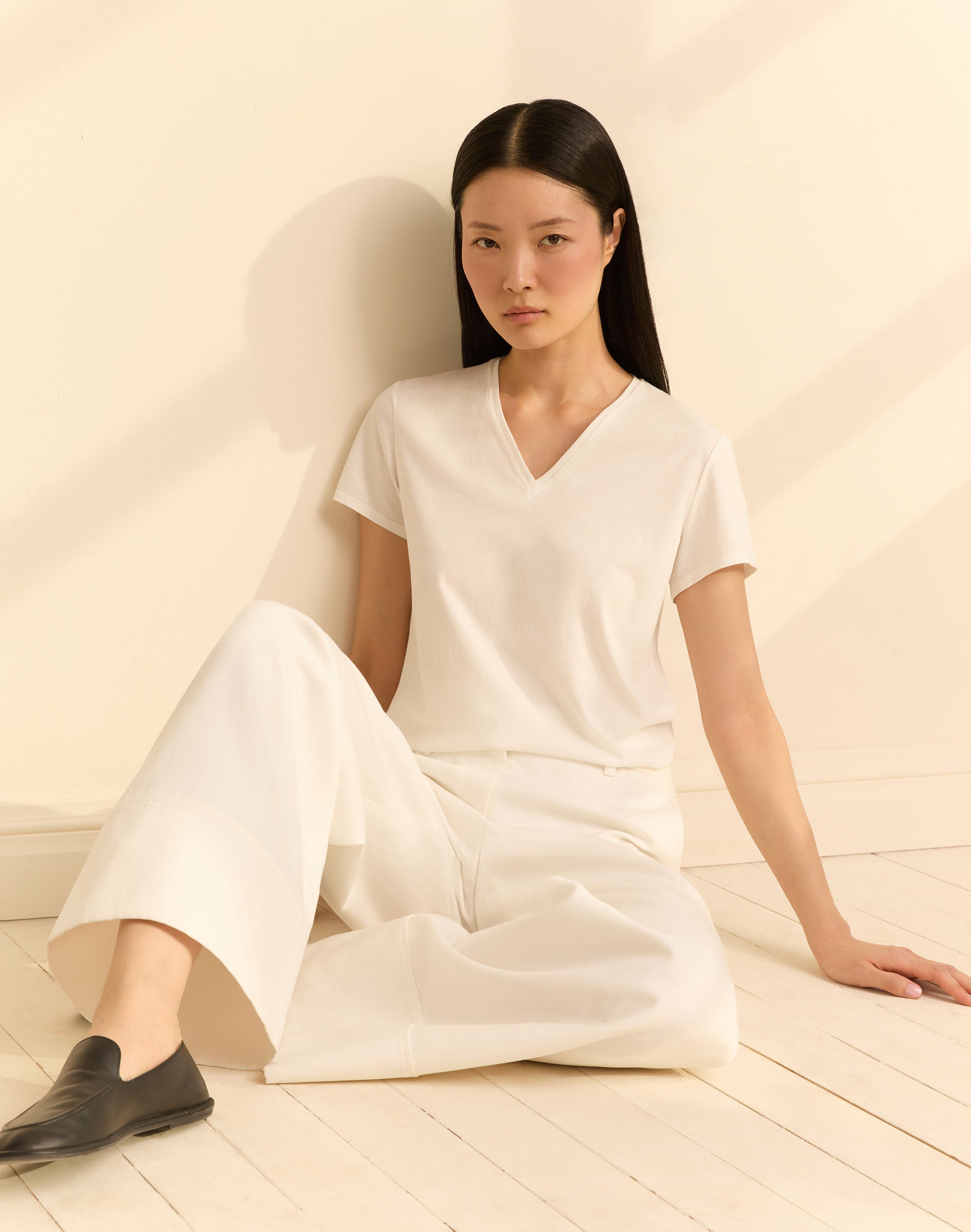 Plus-Size Cotton Jersey V-Neck T-Shirt