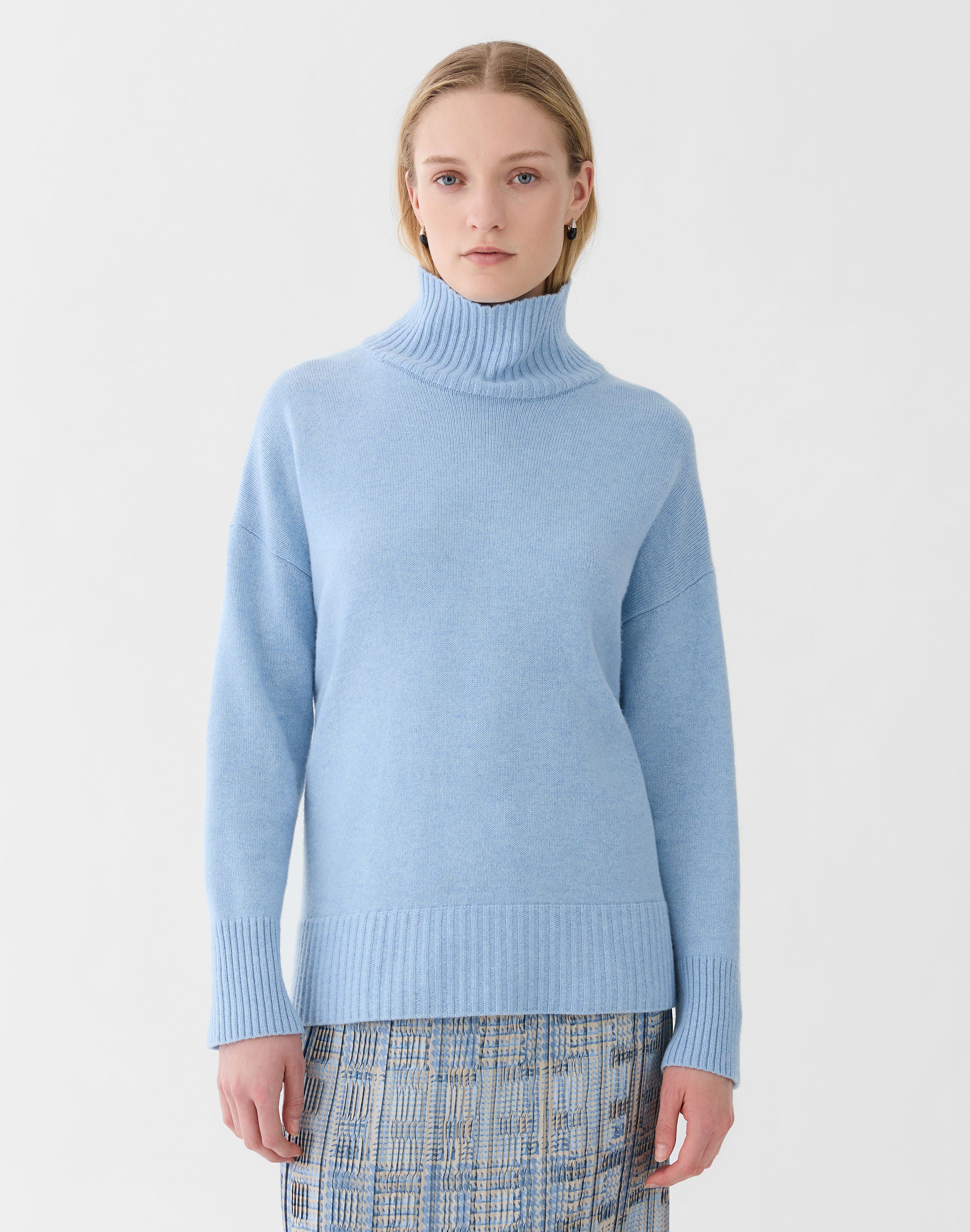Plus-Size Cashmere Stand Collar Sweater