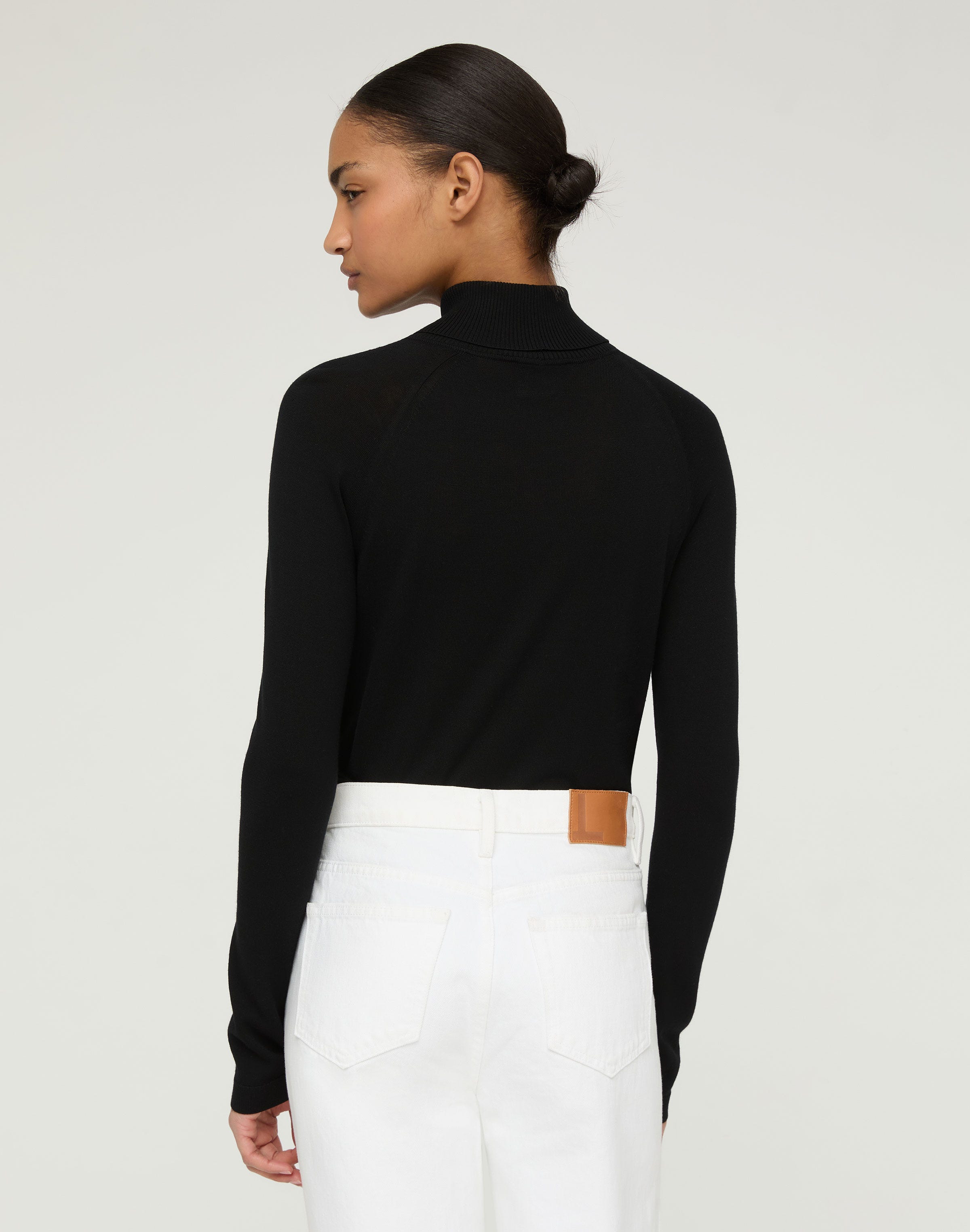 Petite Responsible Matte Crepe Turtleneck Sweater