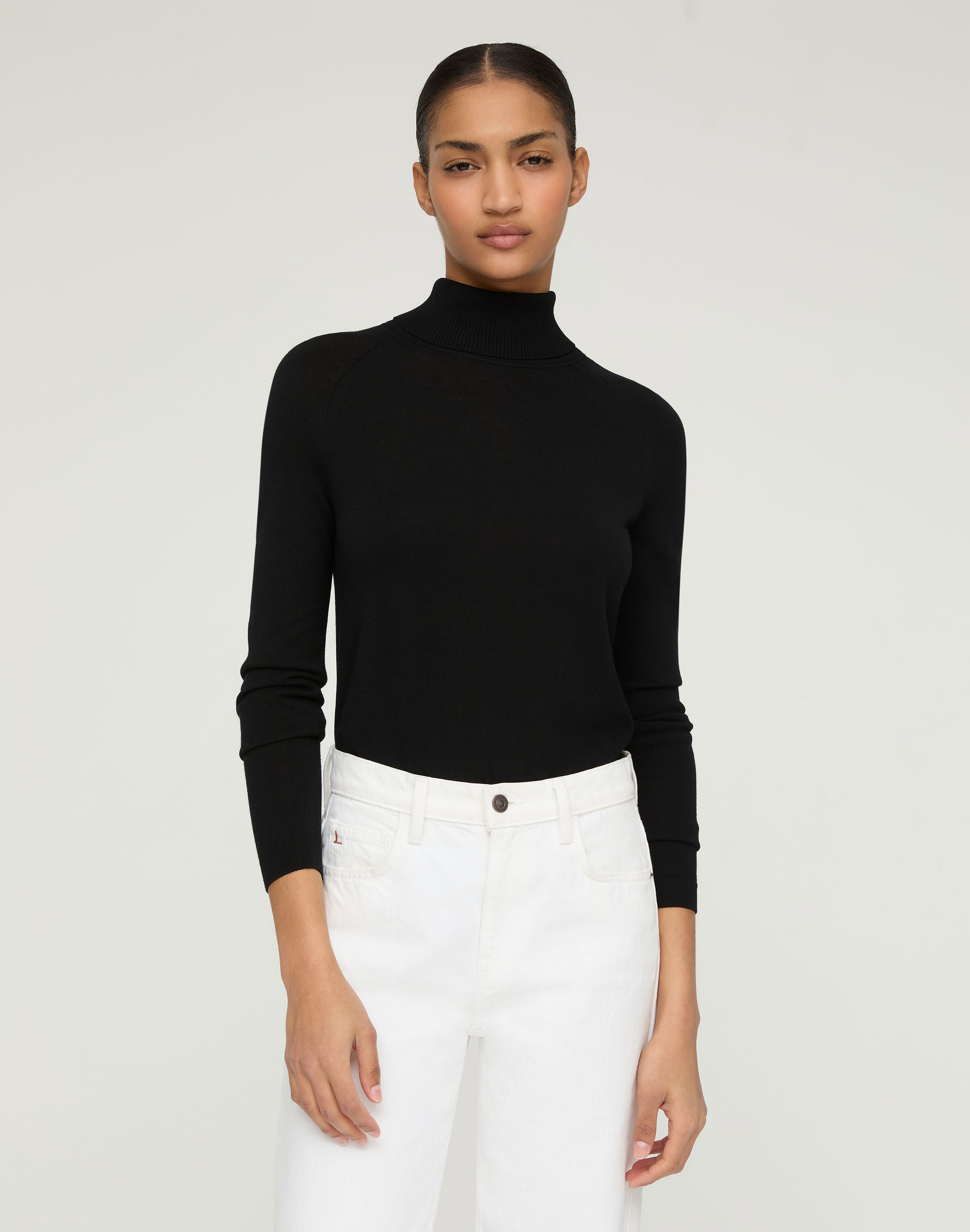 Petite Responsible Matte Crepe Turtleneck Sweater
