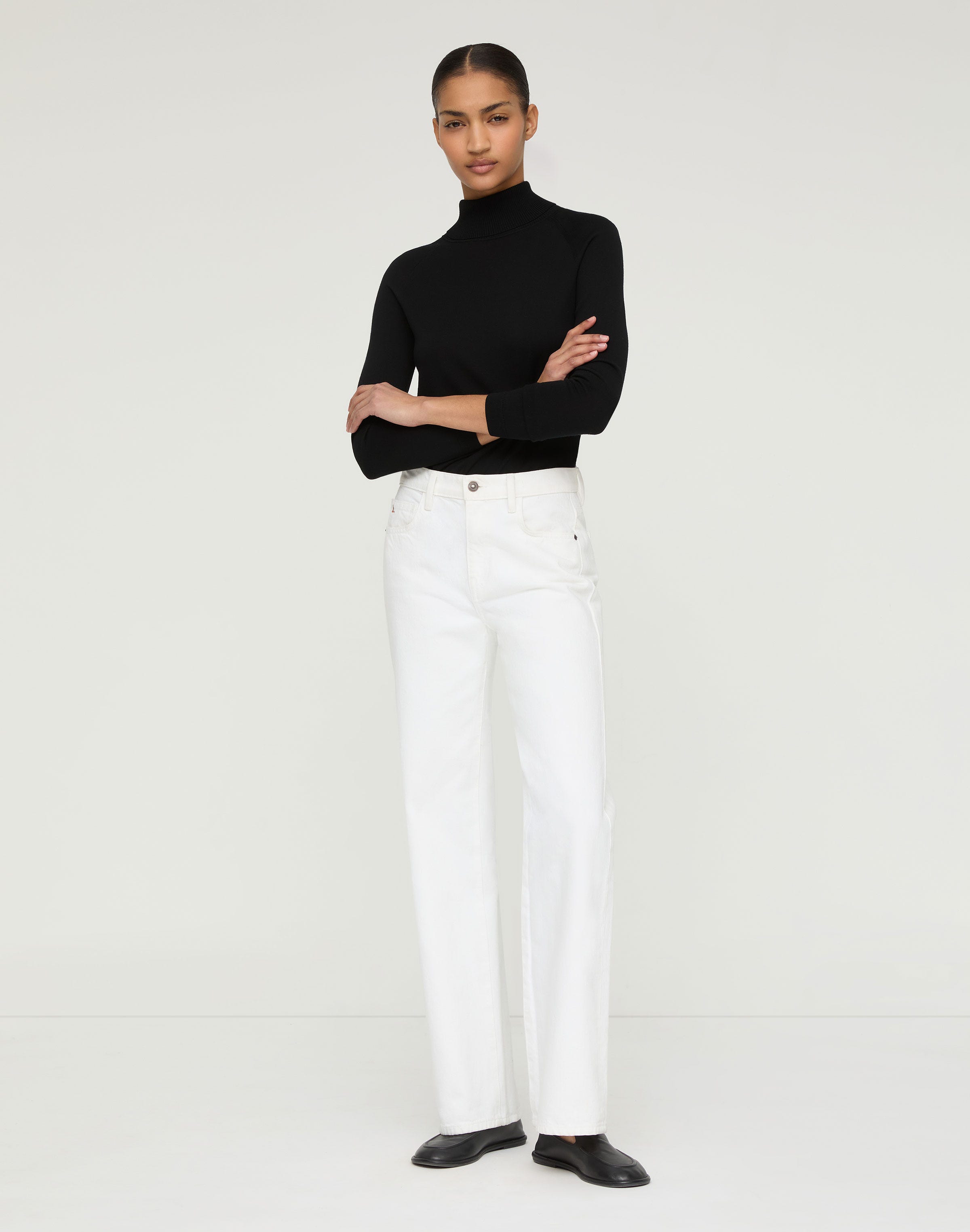 Petite Responsible Matte Crepe Turtleneck Sweater