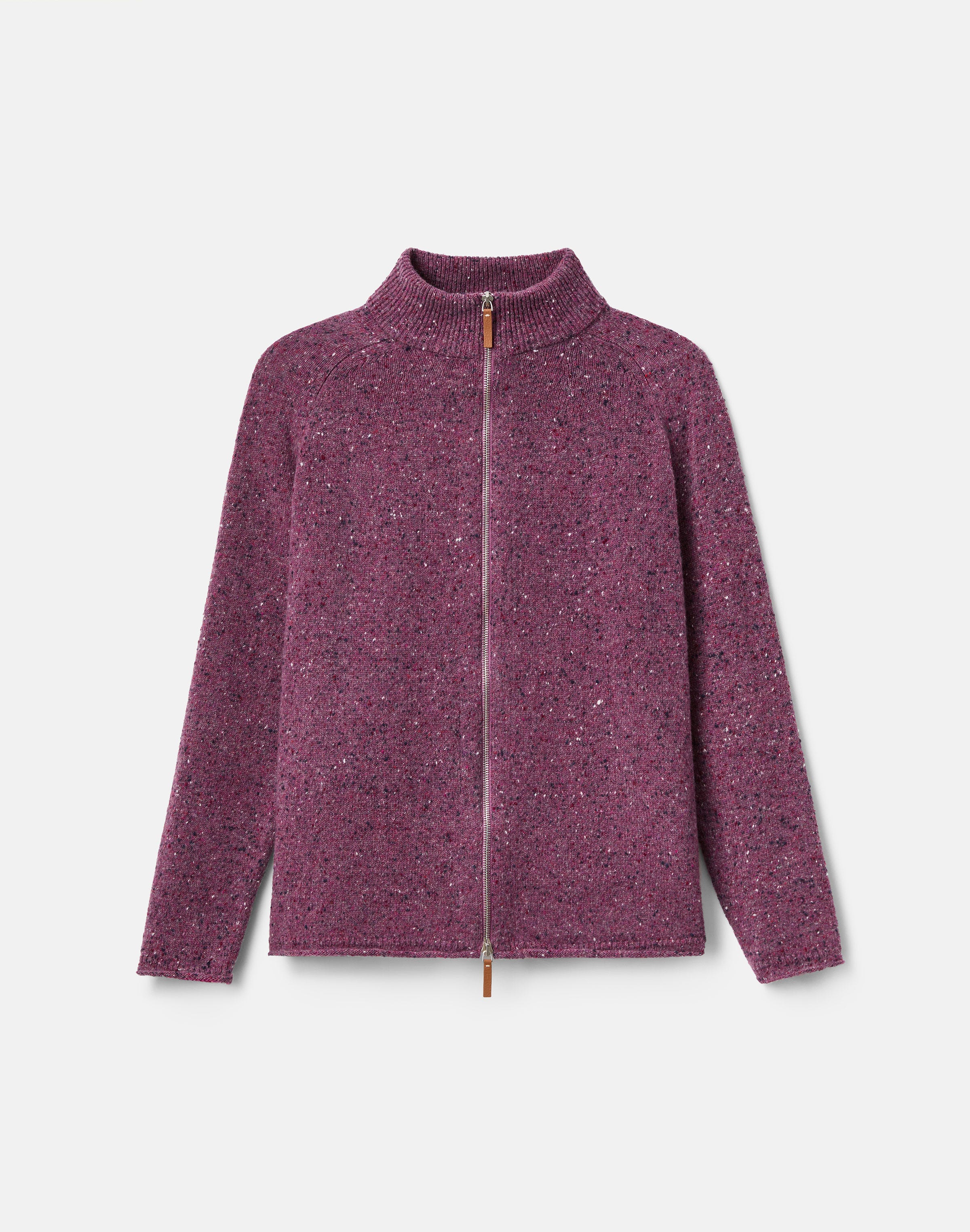 Petite Cashmere Donegal Zip Front Cardigan