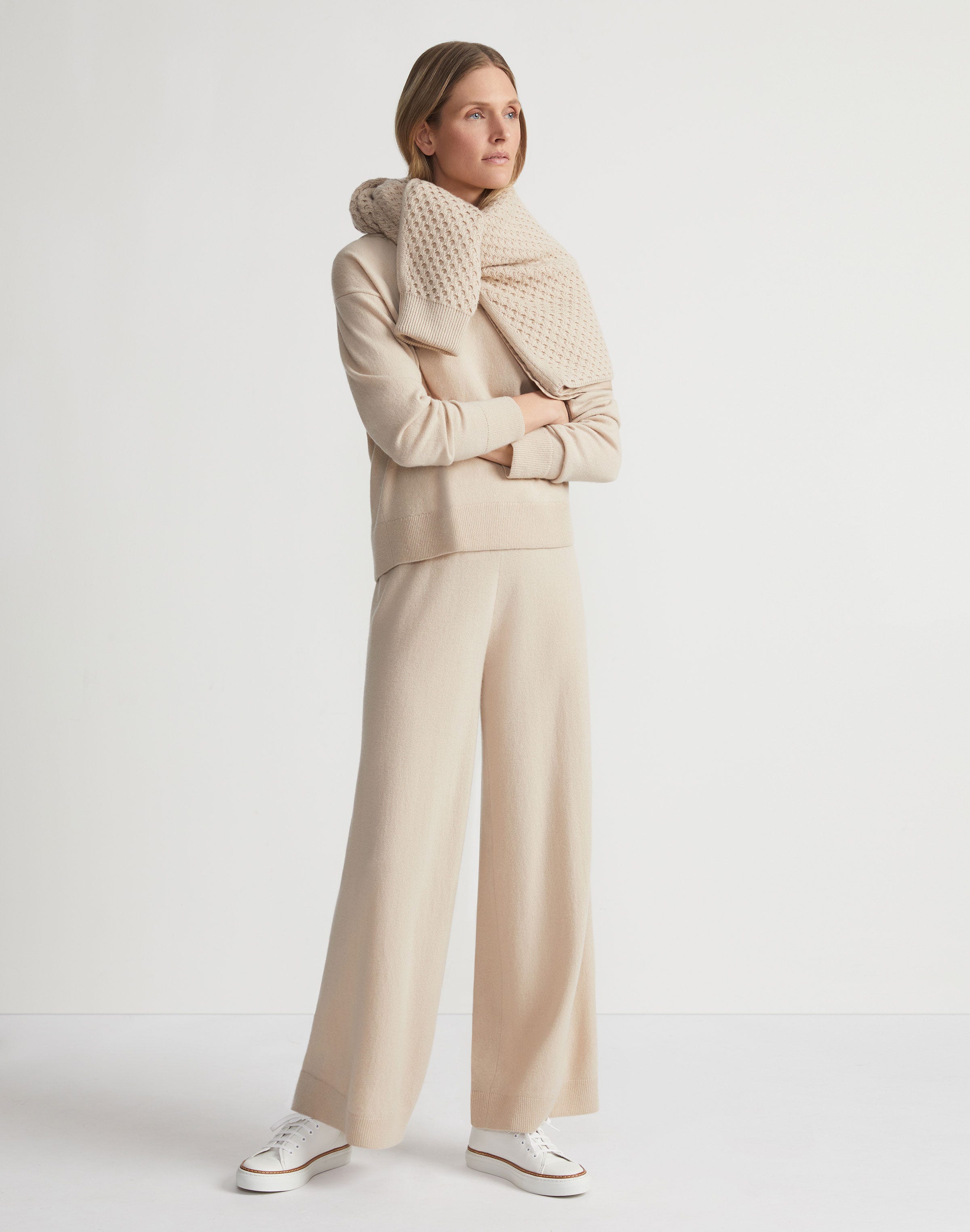 Plus-Size Responsible Wool-Cashmere Wide Leg Pant